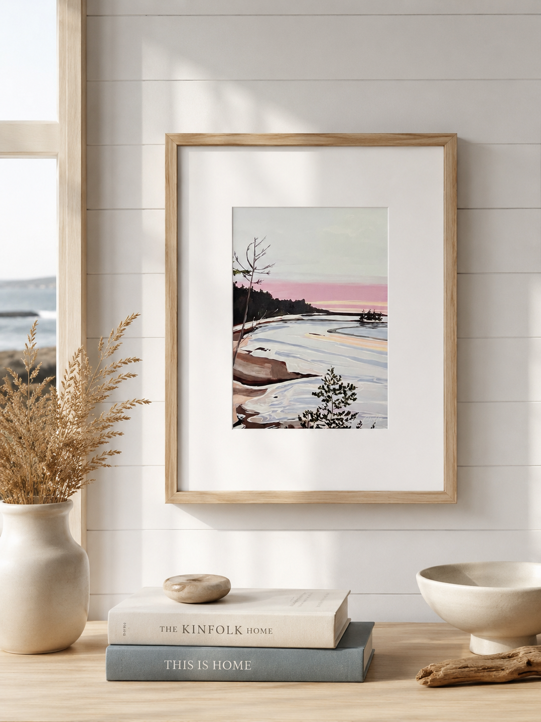 Wintery Strawberry Creek, Sunset- Matted Print