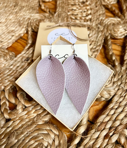 Light Purple - Leather Earrings