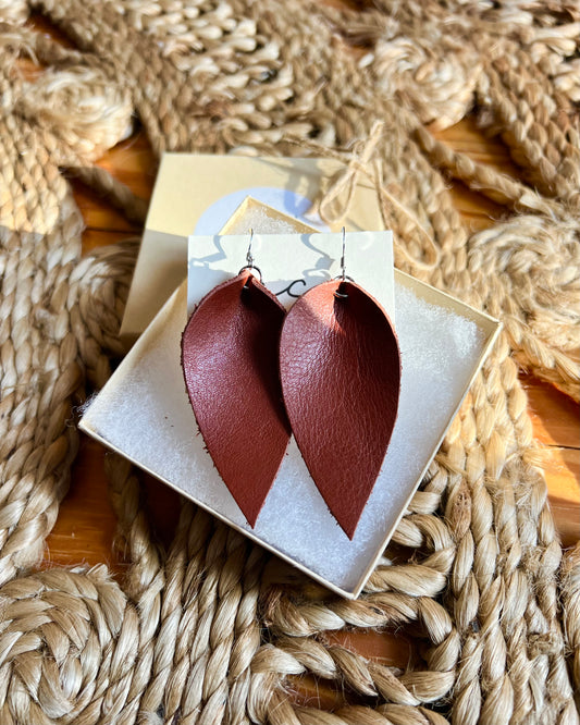 Rust - Leather Earrings