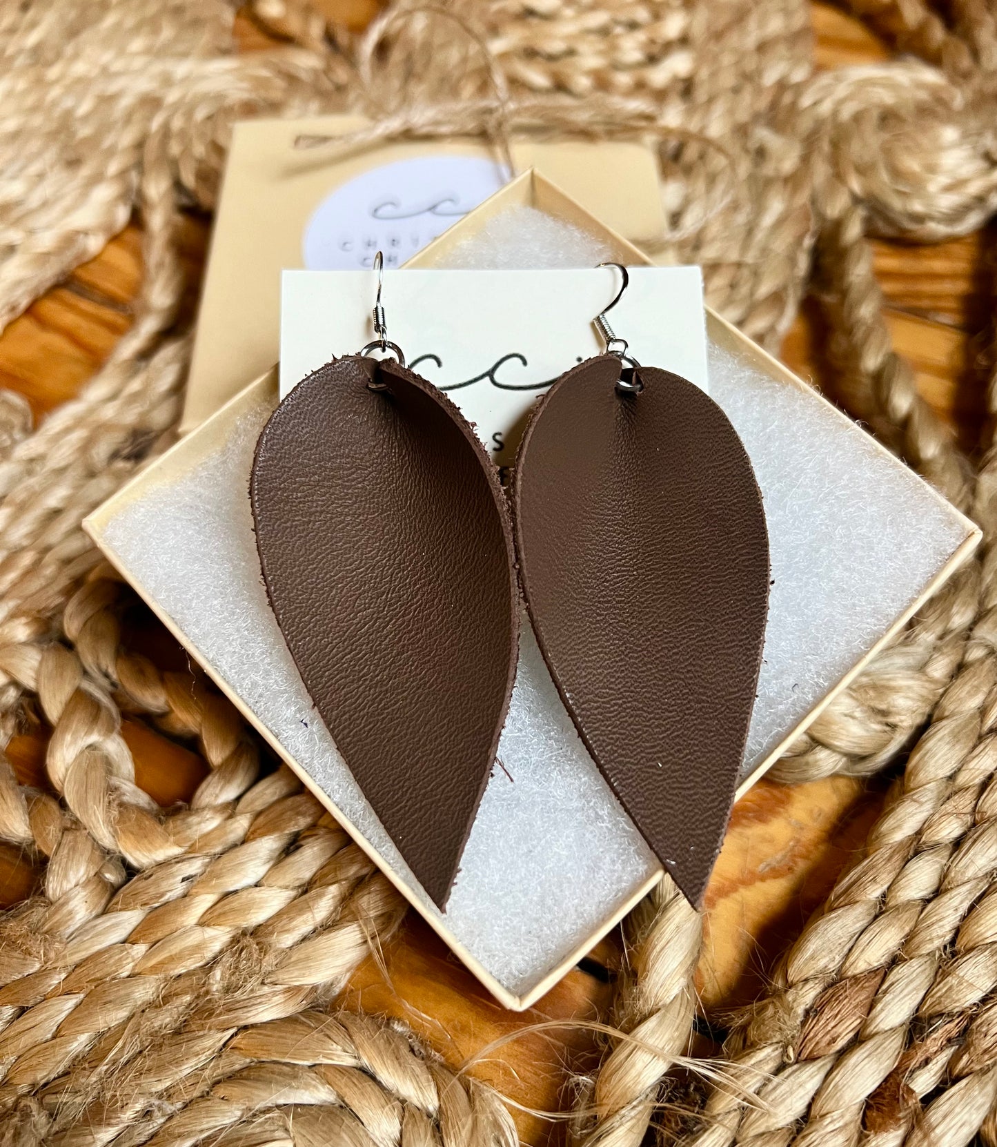 Dark Brown - Leather Earrings