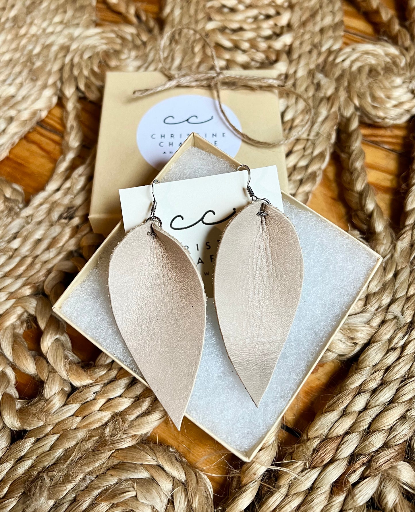 Sand - Leather Earrings