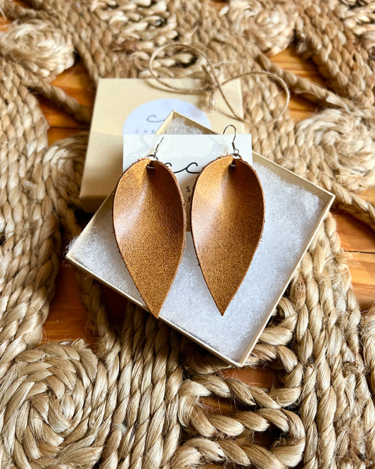 Caramel - Leather Earrings