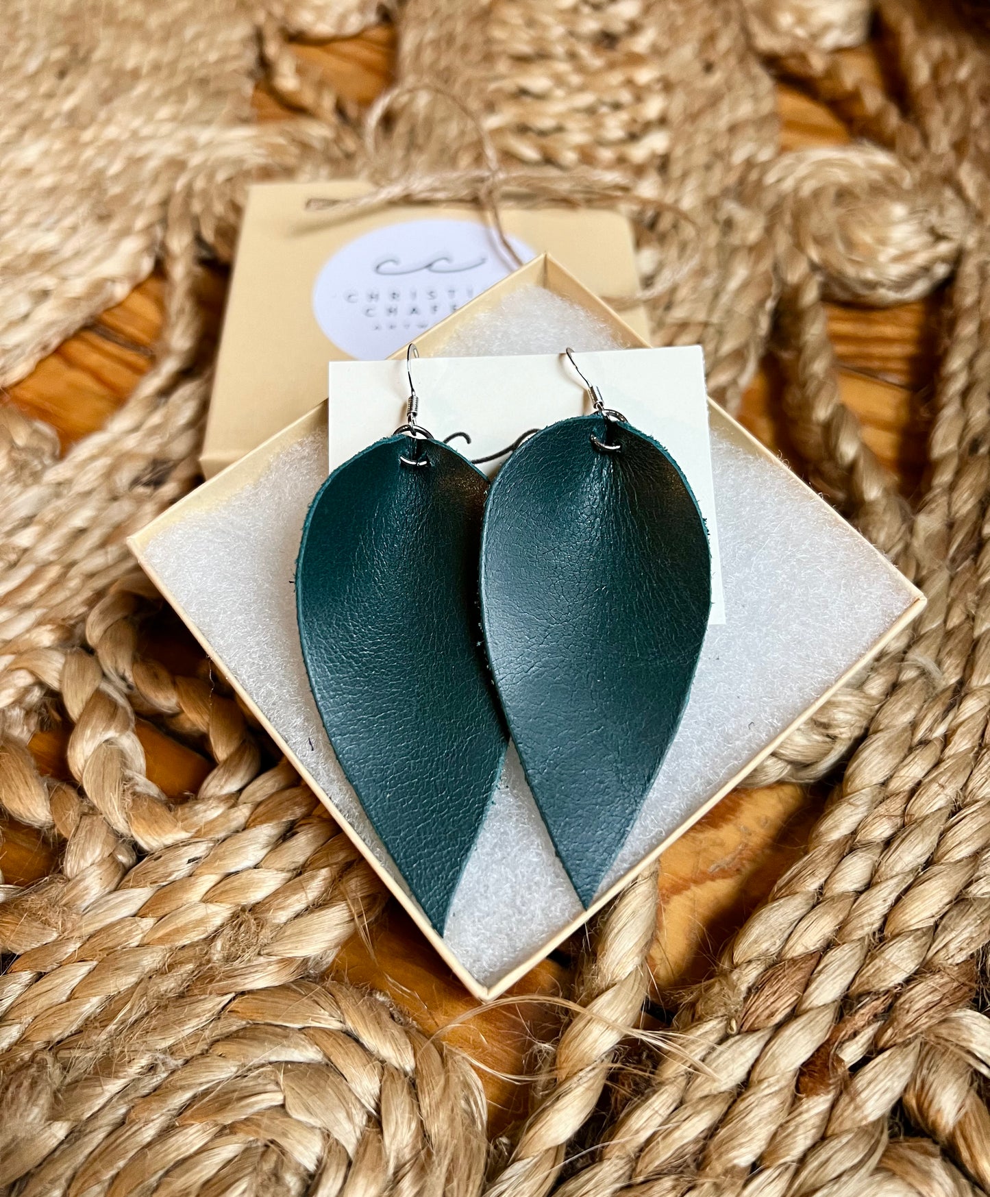 Pacific Green - Leather Earrings