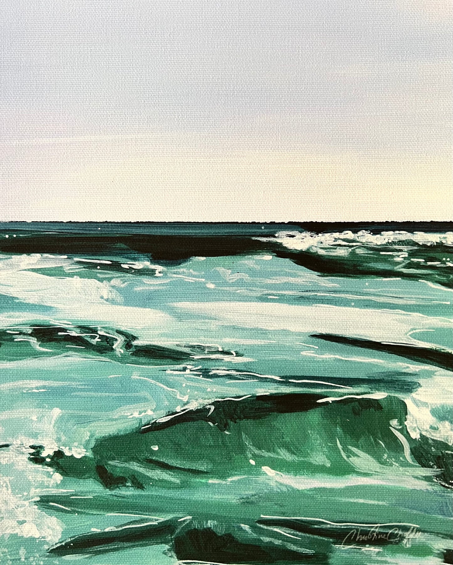York Beach Surf-Canvas Print