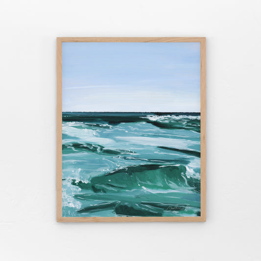York Beach Surf-Canvas Print